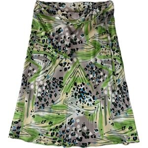 Vintage West Palm Skirt Women's Large 100% Silk Animal Print Floral‎